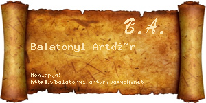 Balatonyi Artúr névjegykártya